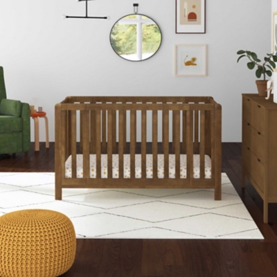 Carter's Colby GROW 6-in-1 Convertible Bassinet to Crib, Walnut
