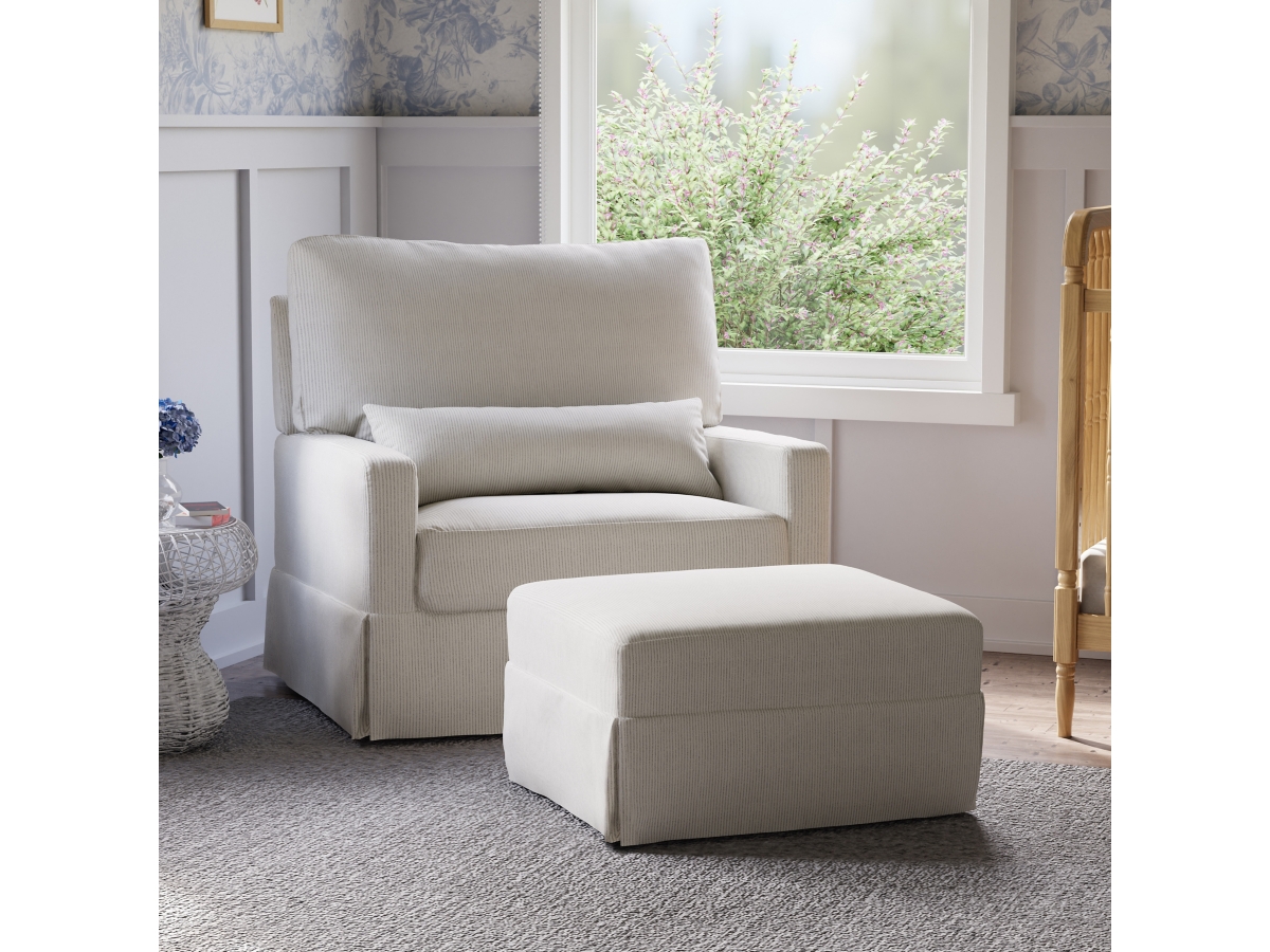 Namesake Crawford Pillowback Chair and a Half Comfort Swivel