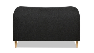 Jennifer Taylor Home Roman Queen Upholstered Platform Bed with Curved Headboard, Ebony Black, large