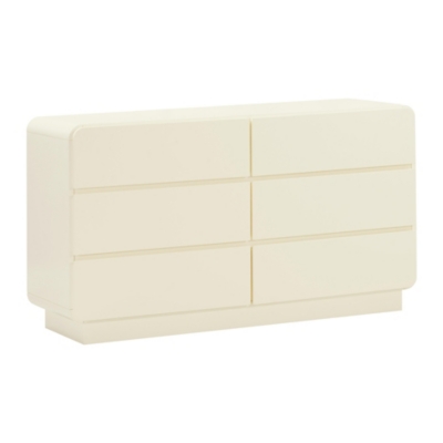 TOV Funriture Sagura 56" 6 Drawer Dresser, Cream, large