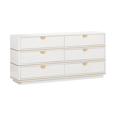TOV Furniture Julieta 62" 6 Drawer Dresser, Cream, large