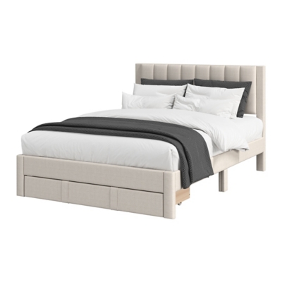 CorLiving Full Tufted Bed with Storage