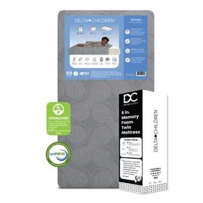 Delta Children Snooze Memory Foam Twin Mattress, , large