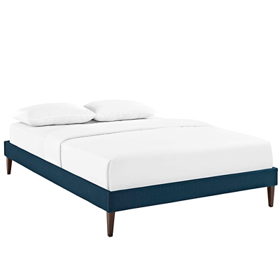 Modway Sharon Full Bed Frame With Squared Tapered Legs, Azure, grid