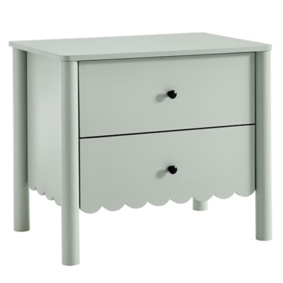 Modway Emmeline Scalloped 25" 2 Drawer Nightstand, Sage, large