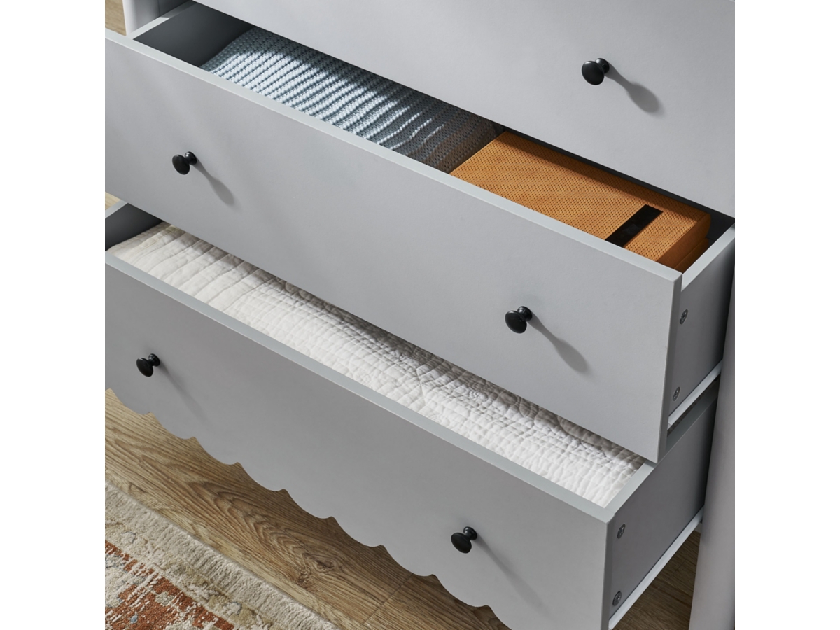 Modway Emmeline 2-Door Scalloped Sideboard - Light Gray Modern Farmhouse Storage Cabinet