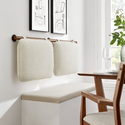 Modway Anela Queen Upholstered Headboard, Cream/Walnut, rollover