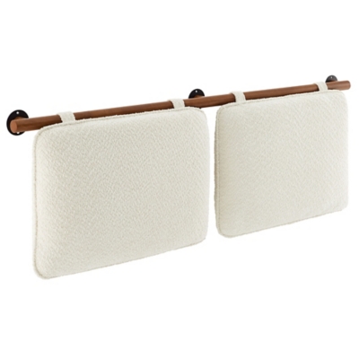 Modway Anela Queen Upholstered Headboard, Cream/Walnut, large