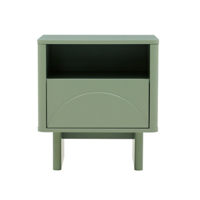 Manhattan Comfort Ella 20" 1 Drawer Nightstand, Sage Green, large
