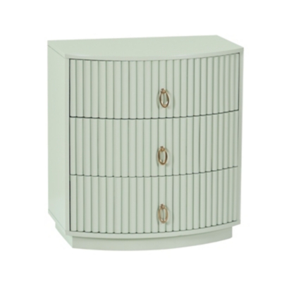 Linon Kara 24" 3 Drawer Nightstand, Sage Green, large