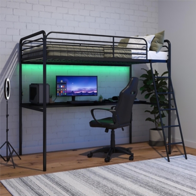 NTense Contra Twin Modern Loft Bed with Desk, , rollover
