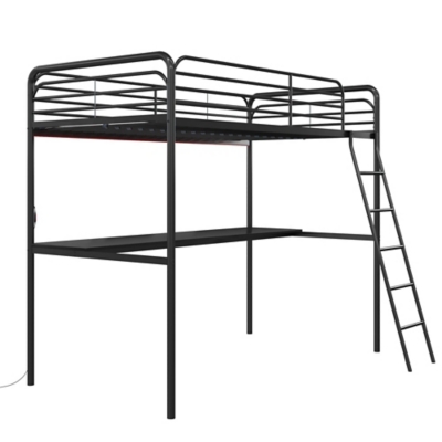 NTense Contra Twin Modern Loft Bed with Desk, , large