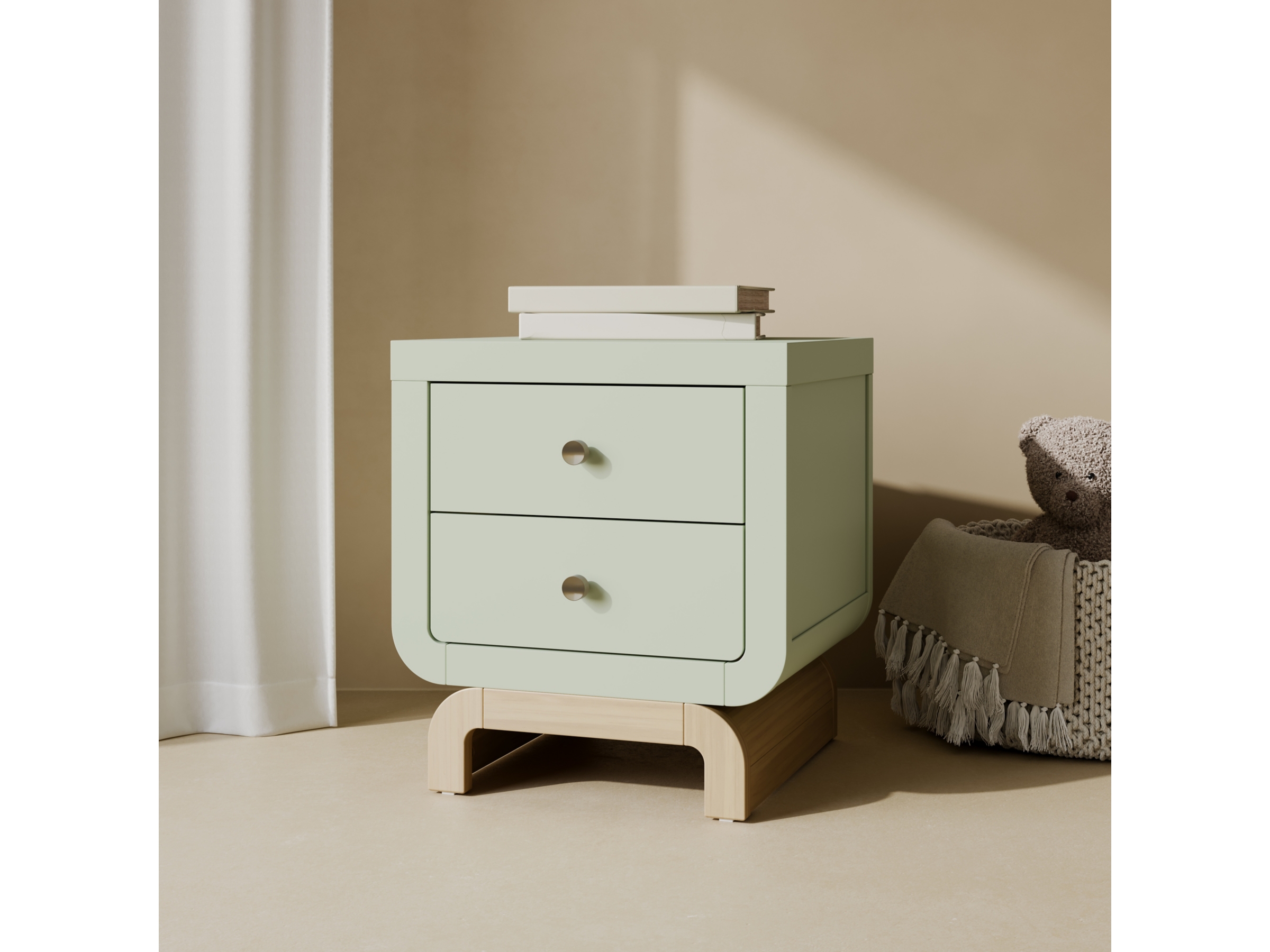 Full view of nightstand in room