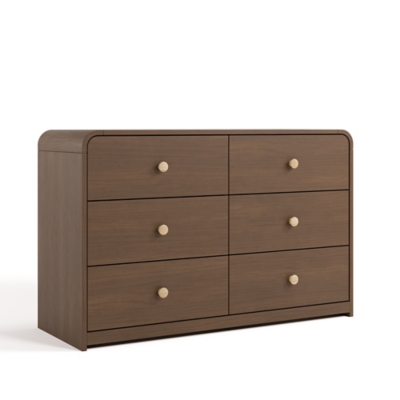 Storkcraft Santos 6-drawer dresser isolated on white angled