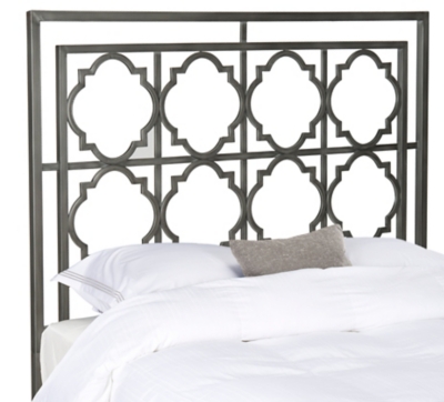 Kory Queen Metal Headboard, Antique Iron Finish, large