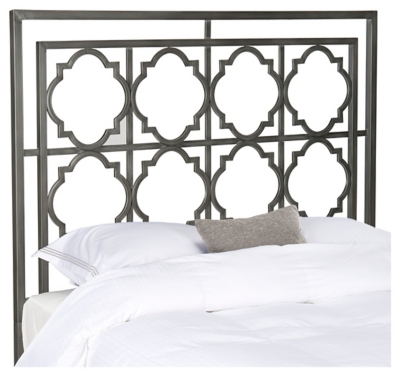 Kory Queen Metal Headboard, Antique Iron Finish, large
