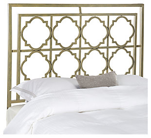 Kory Queen Metal Headboard, French Silver Finish, large