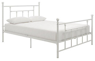 Manila Metal Full Bed, White, large