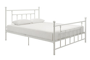 Manila Metal Queen Bed, White, large