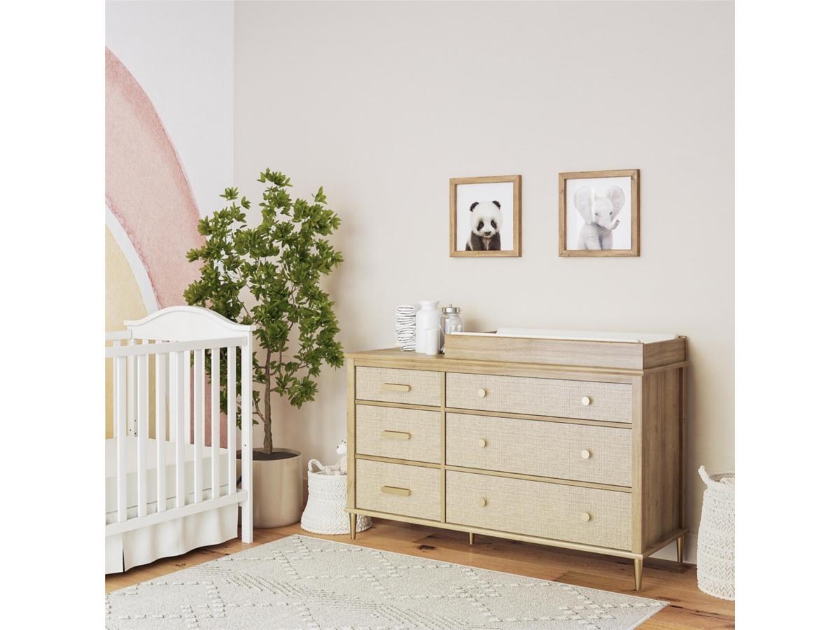 Little Seeds Shilohe 6 Drawer Convertible Dresser and Changing Table Ashley