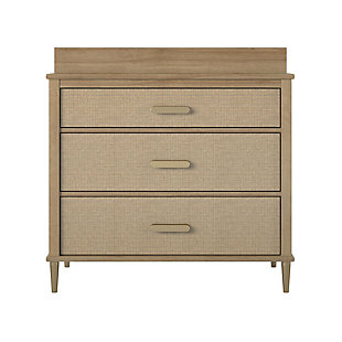 Little Seeds Shiloh 3 Drawer Convertible Dresser & Changing Table, Natural and Faux Rattan, , large