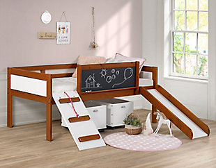 Donco Kids Twin Low Loft Art Play With Storage, , rollover