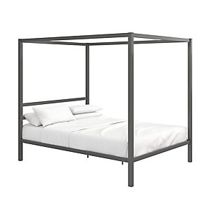 Modern Metal Canopy Queen Bed, , large