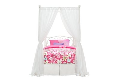 Canopy Twin Bed, White, rollover