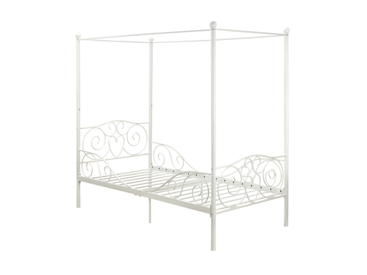 White twin canopy bed online