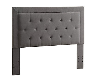 Clayton Full/Queen Upholstered Headboard, Charcoal, large