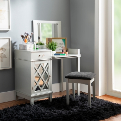 Linon Lattice Vanity Set, , rollover