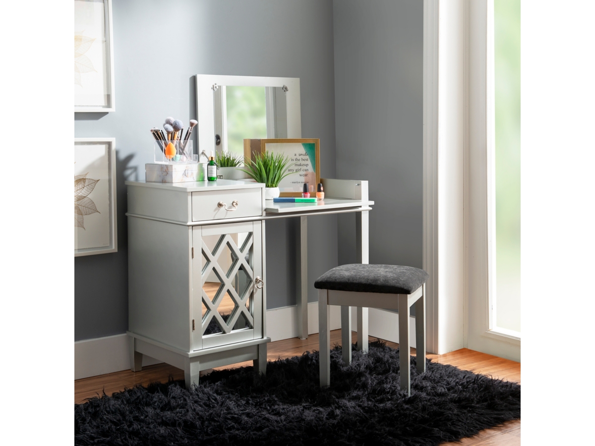 Linon Lattice Vanity Set, , large