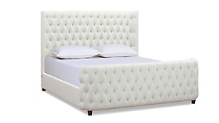Jennifer Taylor Brooklyn King Tufted Panel Bed, Antique White, large