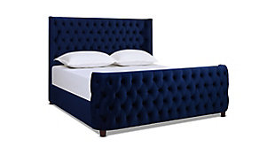 Jennifer Taylor Brooklyn King Tufted Panel Bed, Navy Blue, large