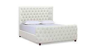 Jennifer Taylor Brooklyn Queen Tufted Panel Bed, Antique White, large