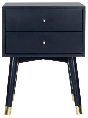 Lyla Mid Century Gold Cap Night Stand, Blue, large