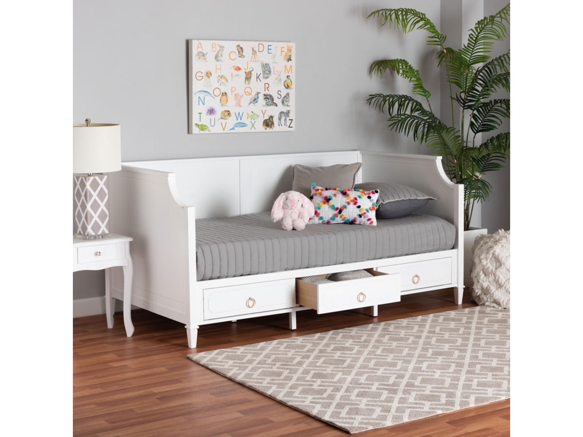 Baxton Studio Lowri Twin 3-Drawer Daybed | Ashley