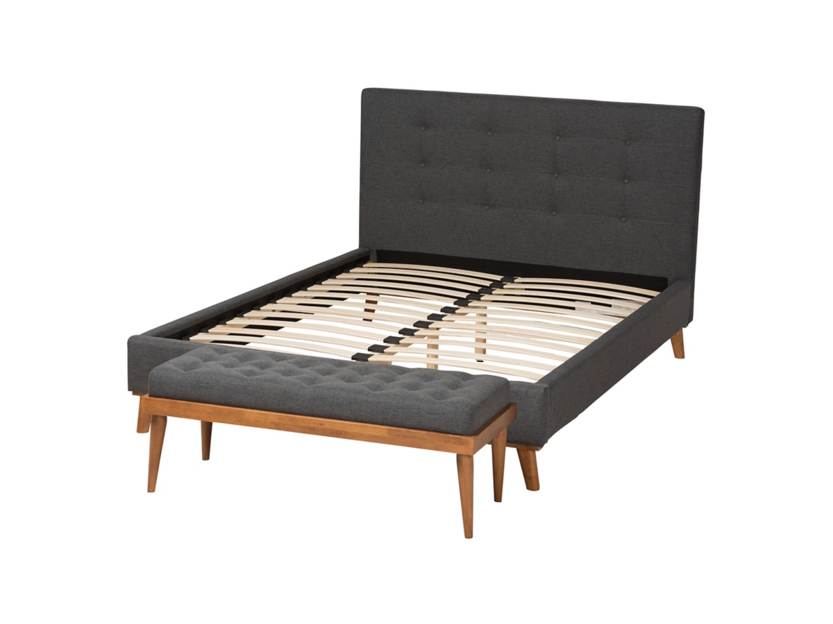 Baxton Studio Valencia Upholstered Full 2 Piece Bedroom Set Ashley