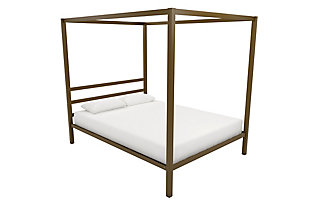 Modern Metal Canopy Queen Bed, , large