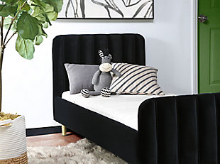 Gatsby Upholstery Toddler Bed, Noire, rollover