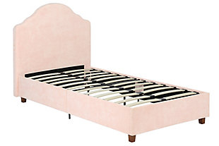 Savvi Twin Upholstered Bed, Pink, rollover