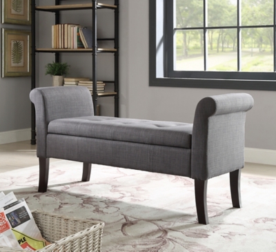 Linon Benton Storage Bench, Dark Espresso