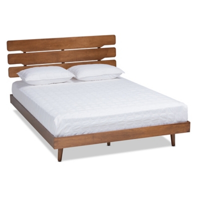Baxton Studio Anzia Mid-Century Wood Queen Platform bed, , large
