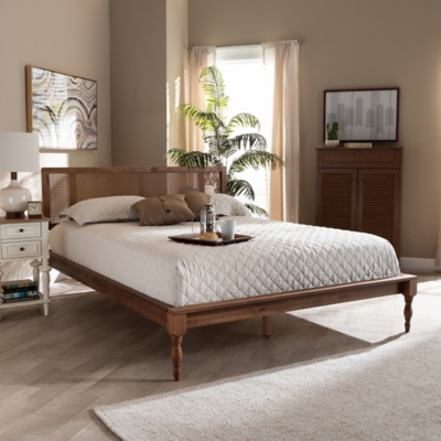 Karine walnut deals queen platform bed