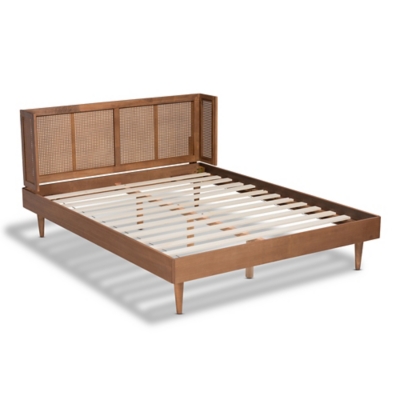 Rina Mid Century Rattan Queen Platform Bed Ashley Furniture Homestore