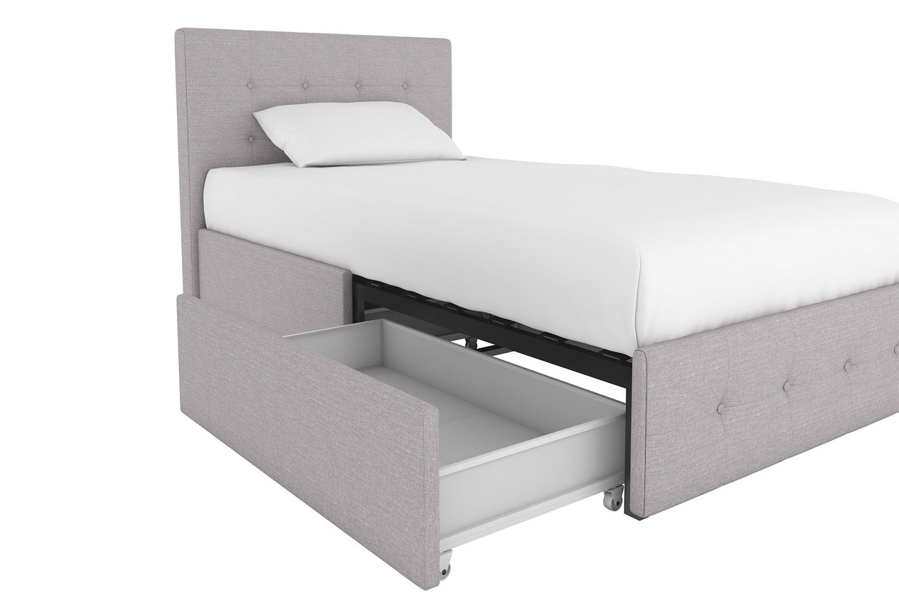 Rose Twin Upholstered Storage Bed, Black Platform Storage Bed Twin