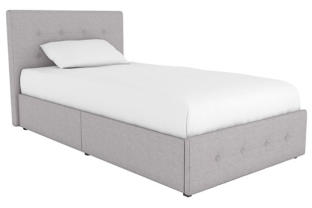 Rose Twin Upholstered Storage Bed Ashley, Tufted Bed With Storage Full