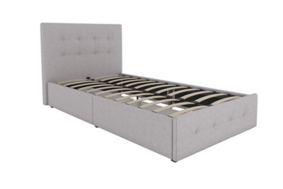Rose twin upholstered bed with storage discount