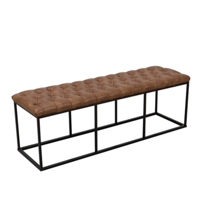 B600135-009 Reese Decorative Bench with Button Tufting, Light  sku B600135-009