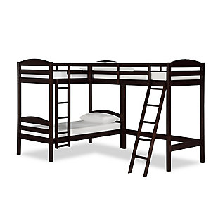 Atwater Living Giselle Triple Wood Bunk Bed, Espresso, large